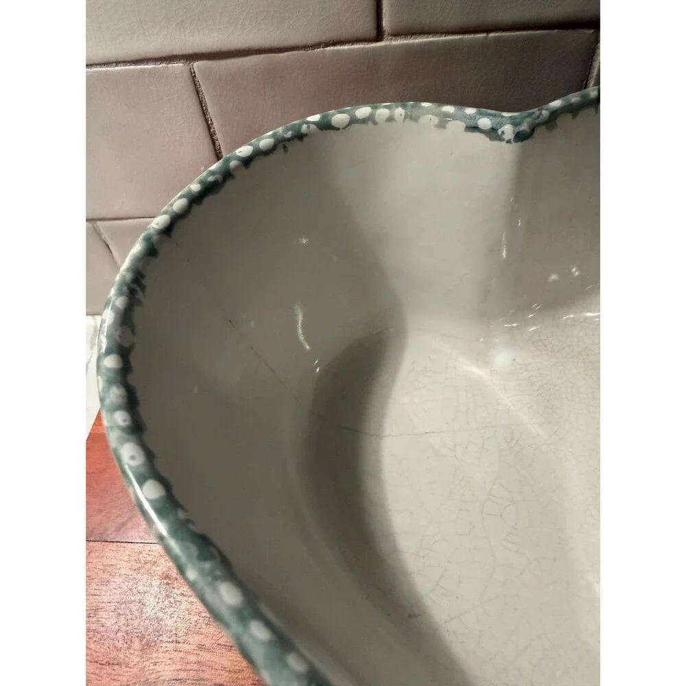 Vintage 1994 ABC Distributing Heart Shaped Nesting Bowls Set of 3 Green